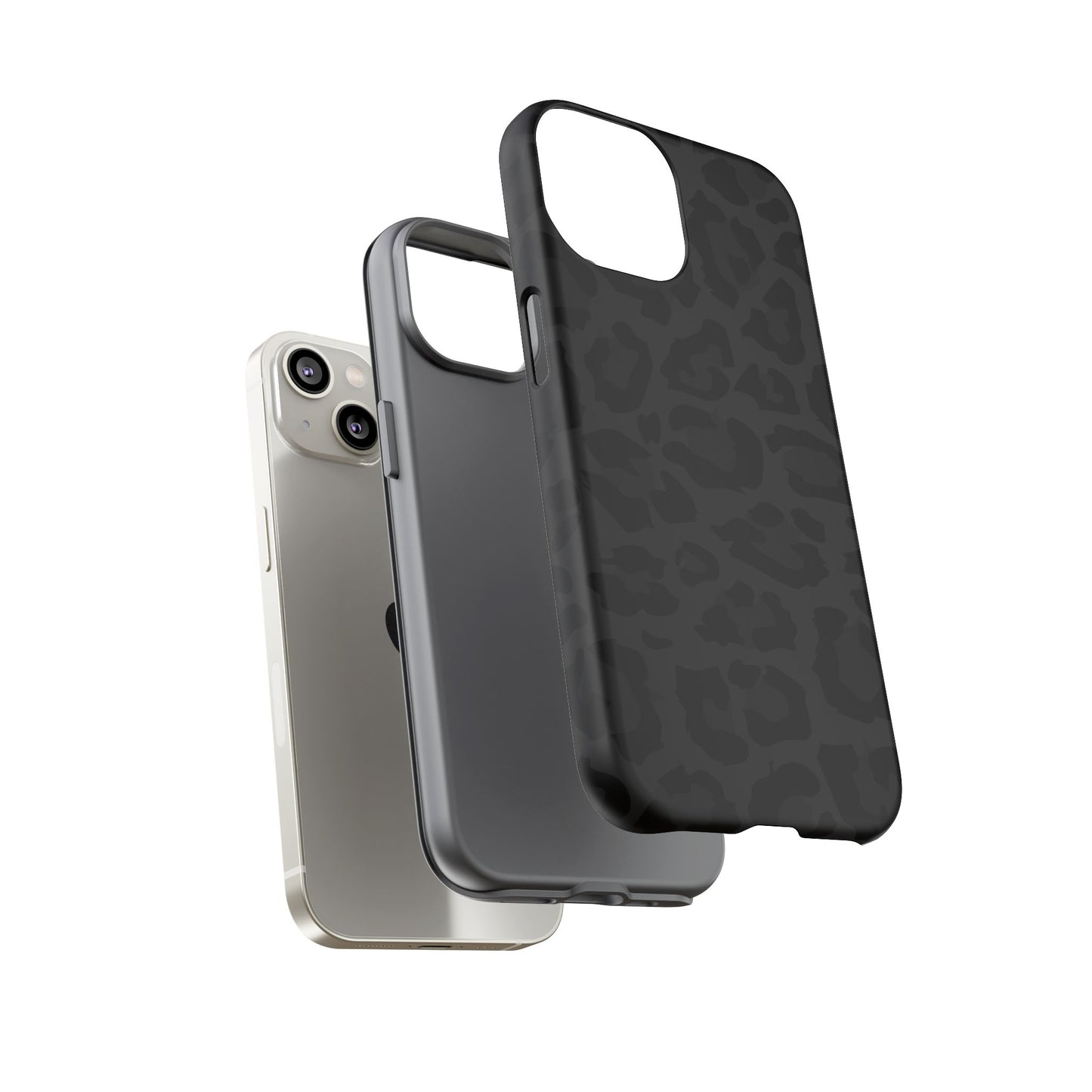 Black Leopard Print Tough Phone Case