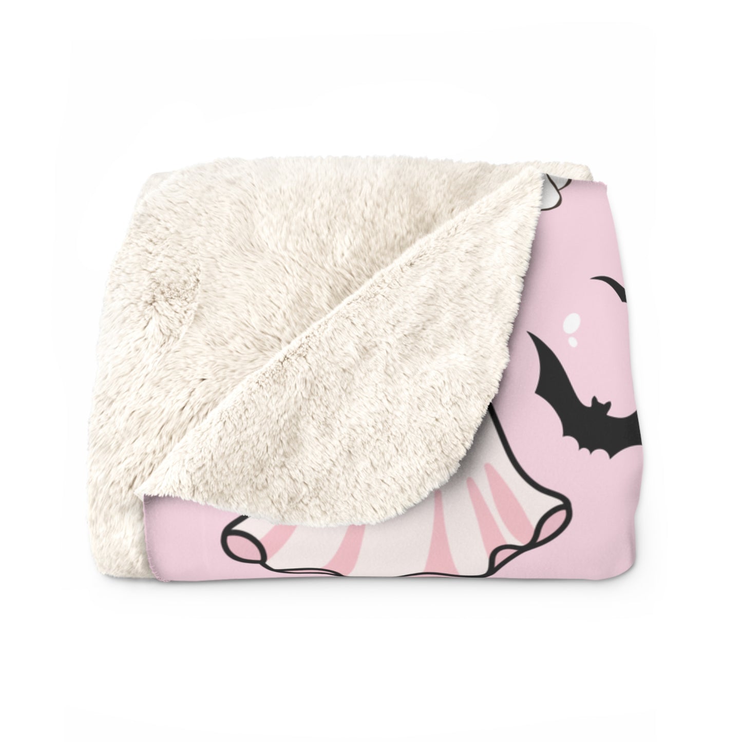 Pink Halloween Ghost Sherpa Blanket