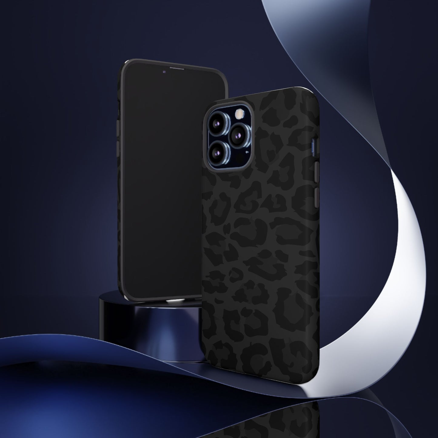Black Leopard Print Tough Phone Case