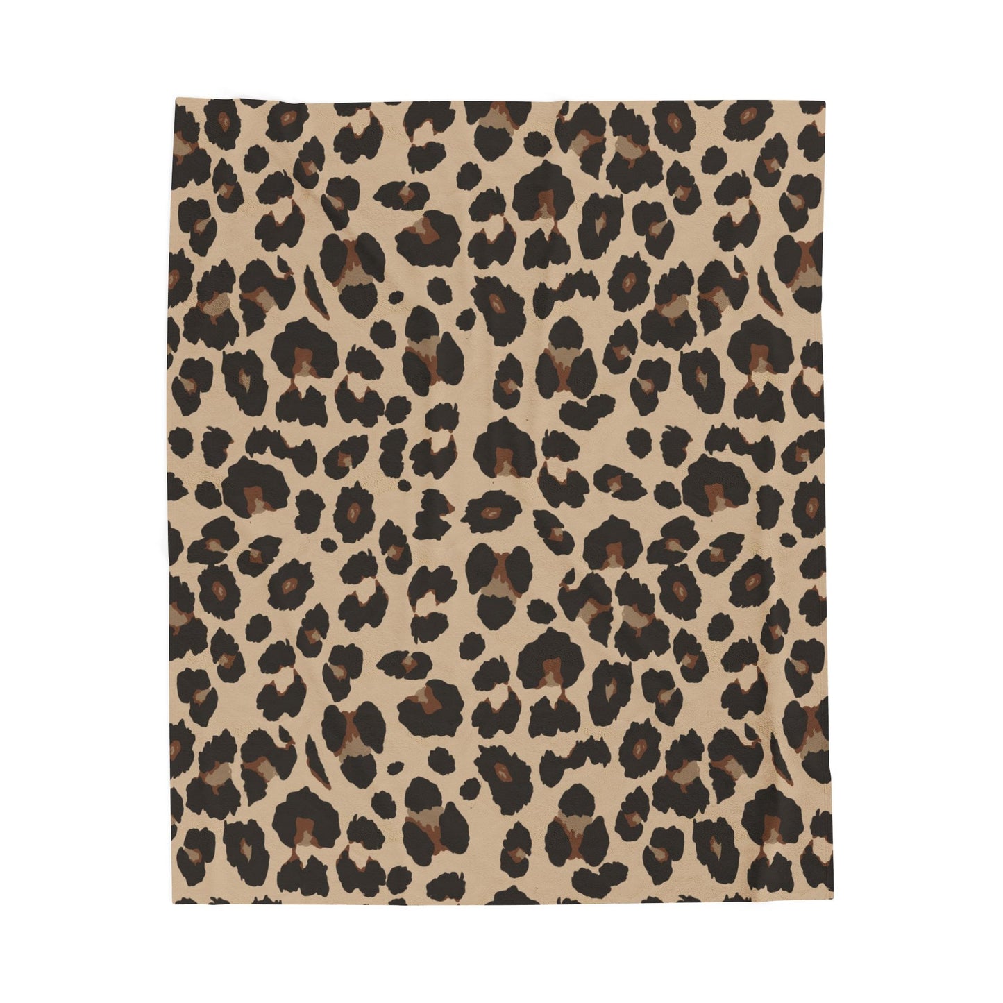 Leopard Print Velveteen Plush Blanket - Soft Cozy Animal Print Throw