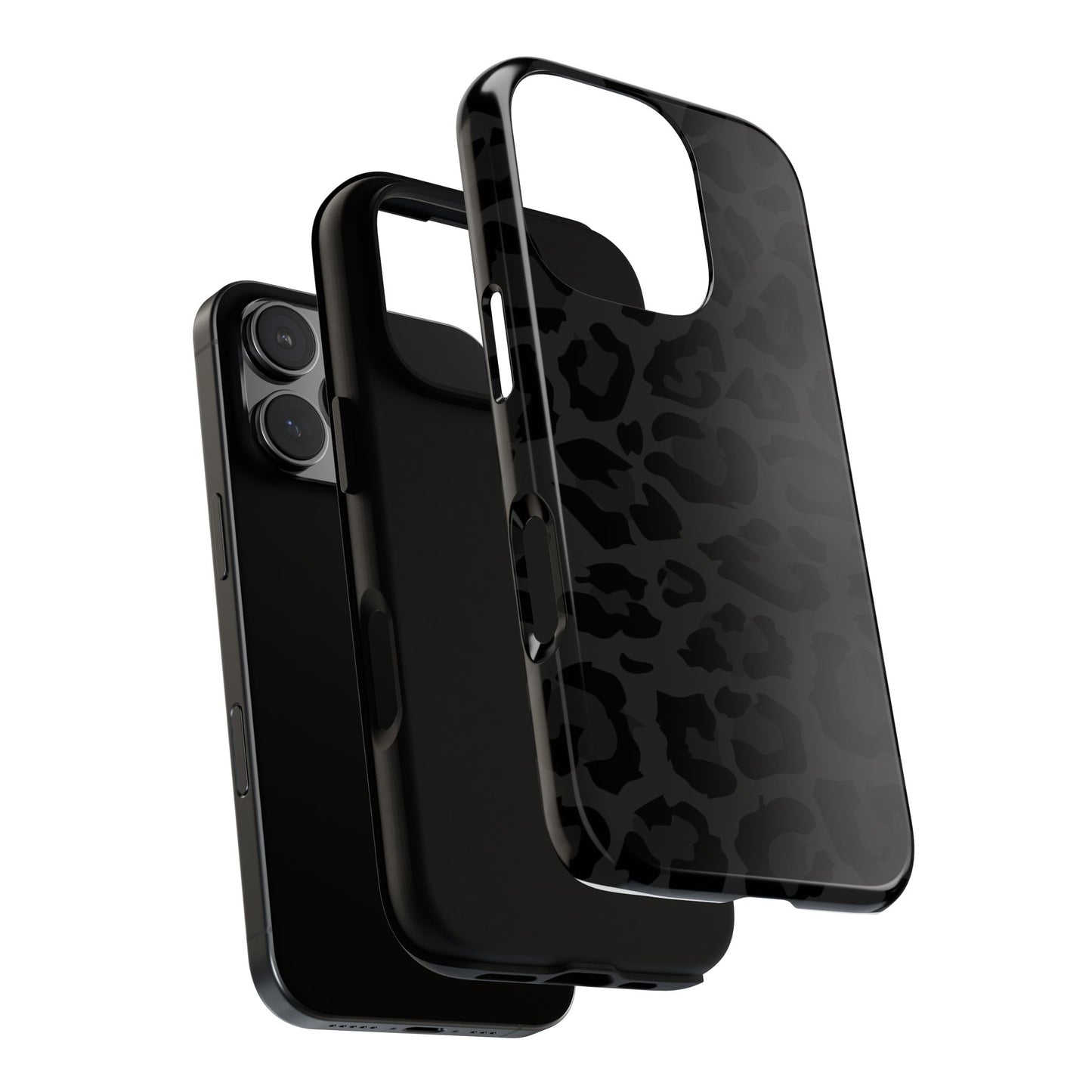 Black Leopard Print Tough Phone Case