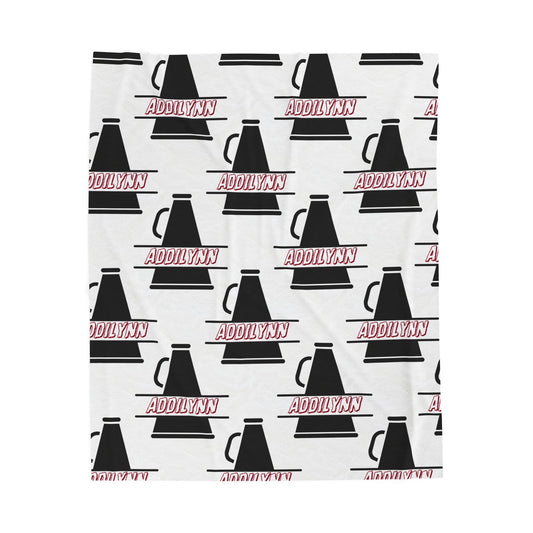 Personalized Coffee Kettle Plush Blanket — Custom Name 'ADDILYN' Cozy Throw