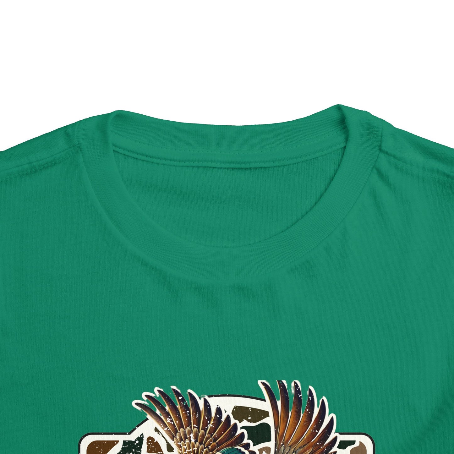 Toddler Tee — Flying Mallard Duck Graphic (Kids Hunting/Camo Outfit)